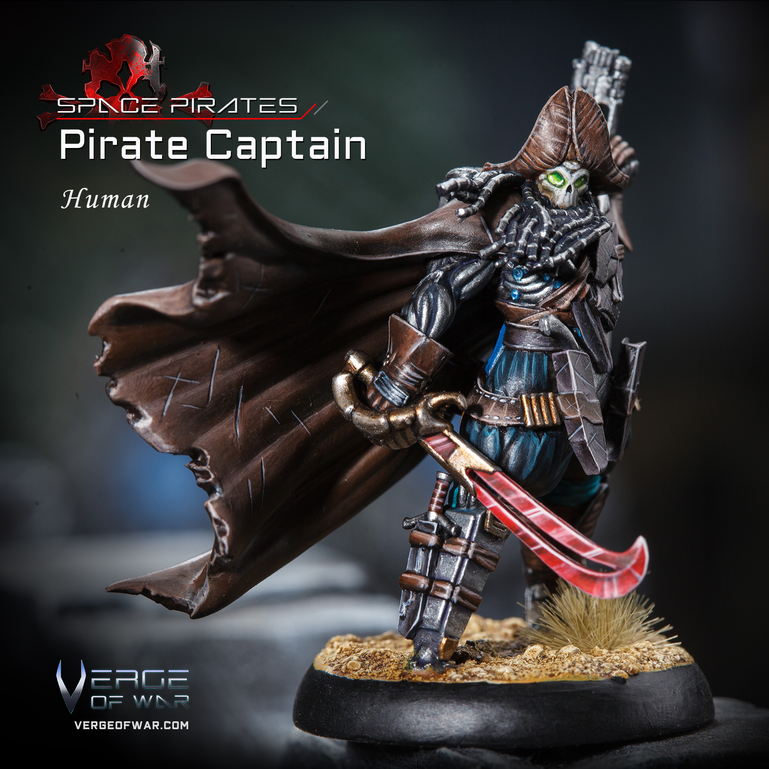 40 mm miniature Captain Davy Big Claw Pirates of the Caribbean resin kit 